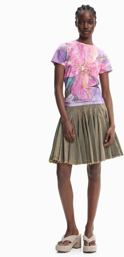 Desigual gebloemde top roze - Foto 3