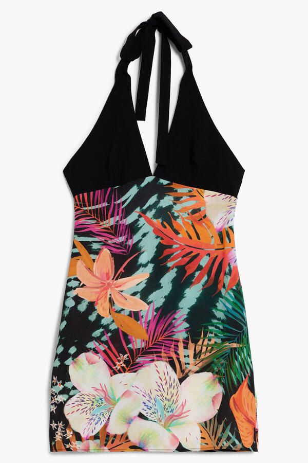 Desigual gebloemde zomerjurk zwart - Foto 3