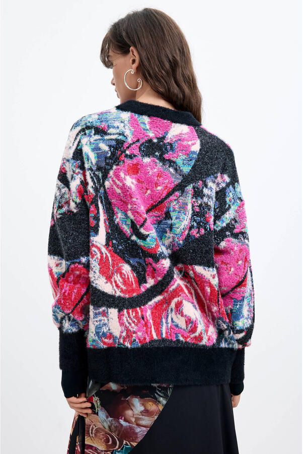 Desigual gebreide trui met print meerkleurig - Foto 2