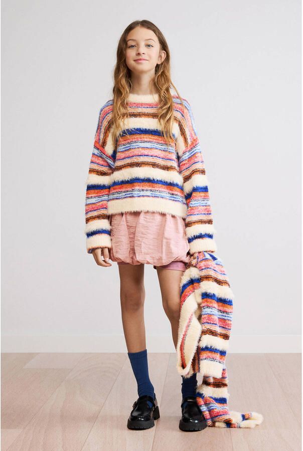 Desigual gebreide trui met wol ecru
