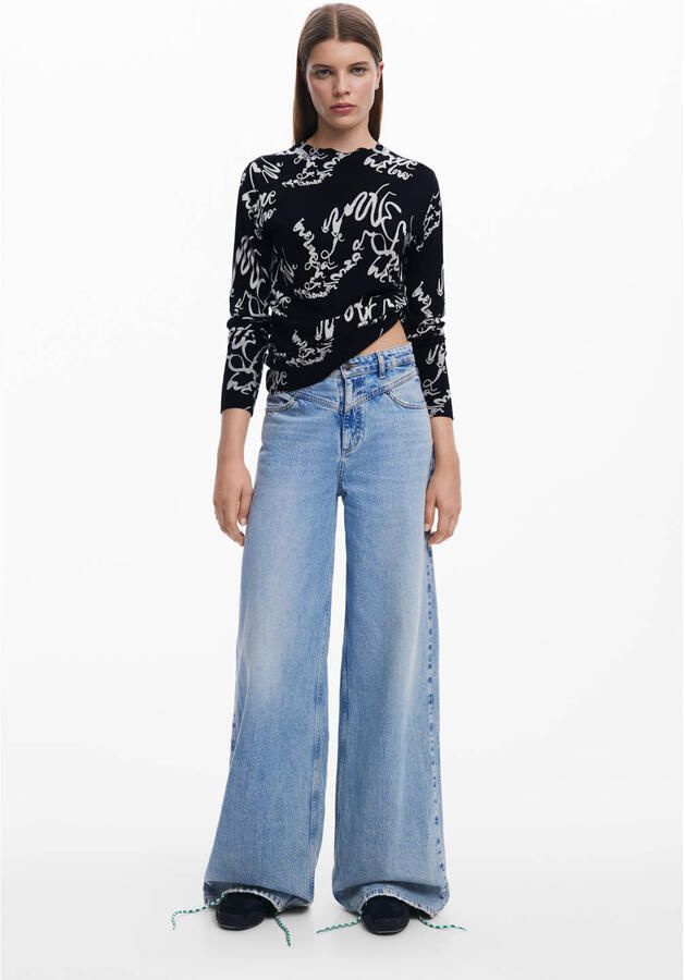 Desigual Zwart Bedrukte Lange Mouw Gebreide kleding Black Dames