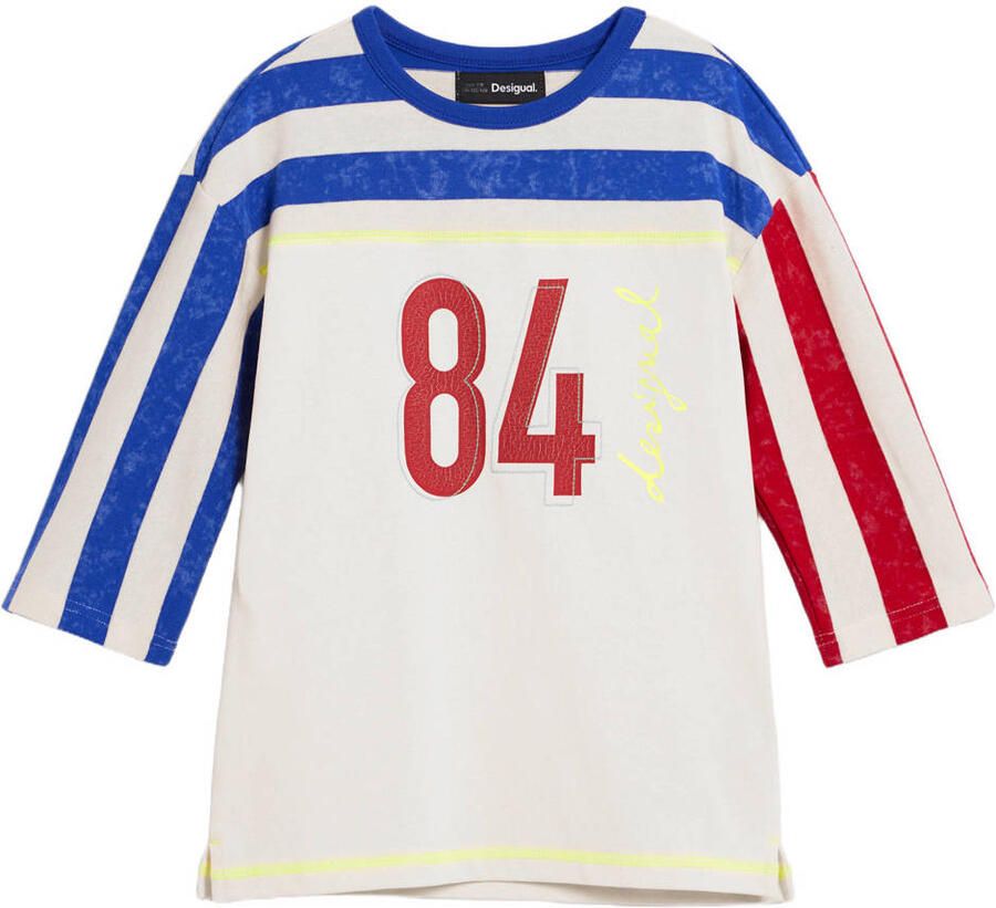 Desigual gestreepte T-shirt ecru