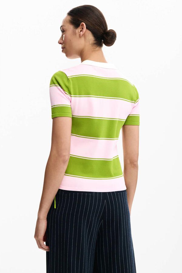 Desigual gestreepte T-shirt groen - Foto 3