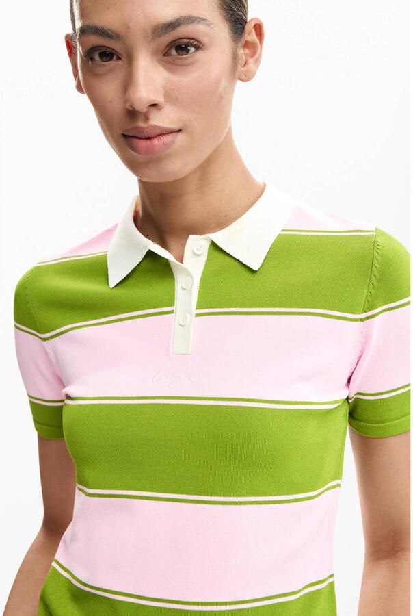 Desigual gestreepte T-shirt groen - Foto 2