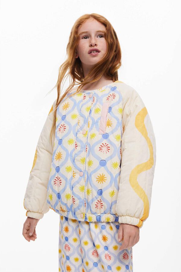 Desigual gewatteerde jas ecru