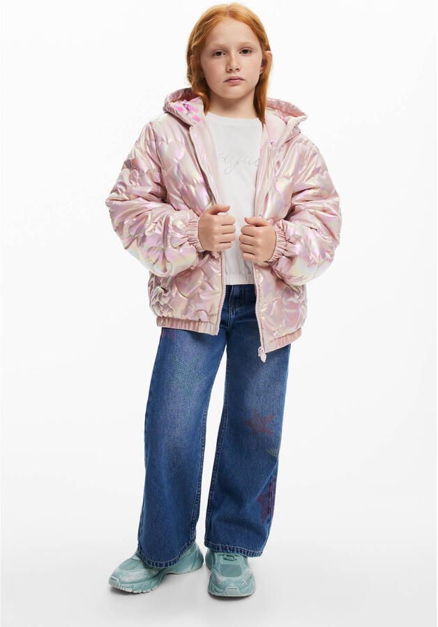Desigual gewatteerde jas lichtroze