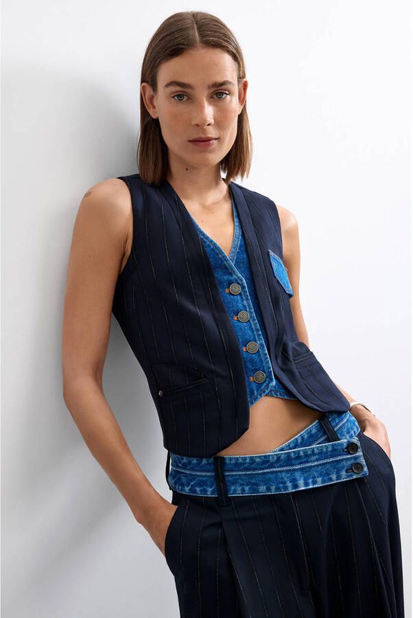Desigual gilet blauw