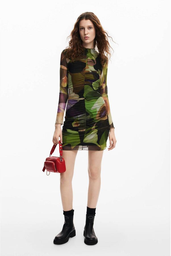 Desigual Levendige Print Elegante Jurk Green Dames - Foto 1