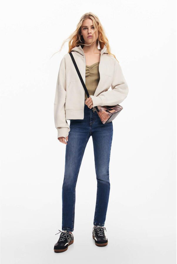 Desigual high waist skinny jeans dark blue denim - Foto 2