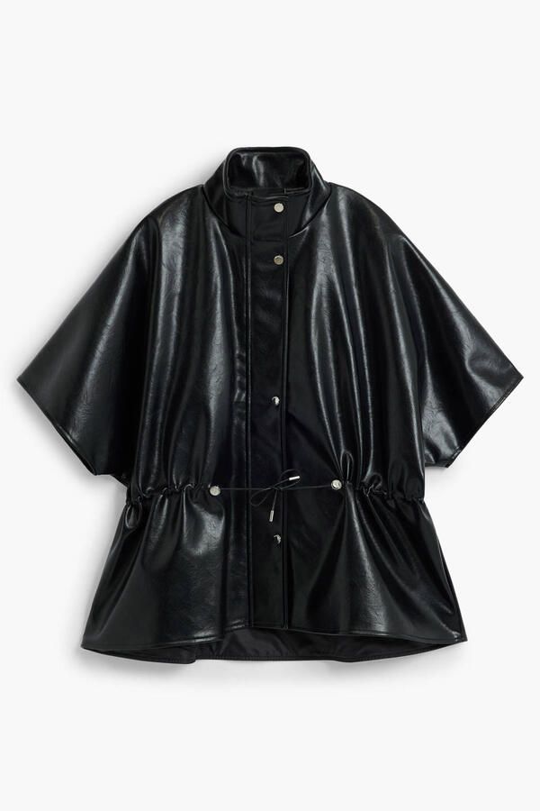 Desigual imitatieleren gilet zwart