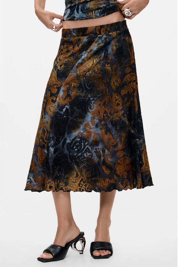 Desigual jacquard midi rok met print meerkleurig - Foto 2