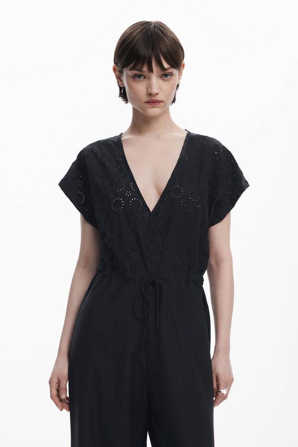 Desigual jumpsuit zwart broderie - Foto 3