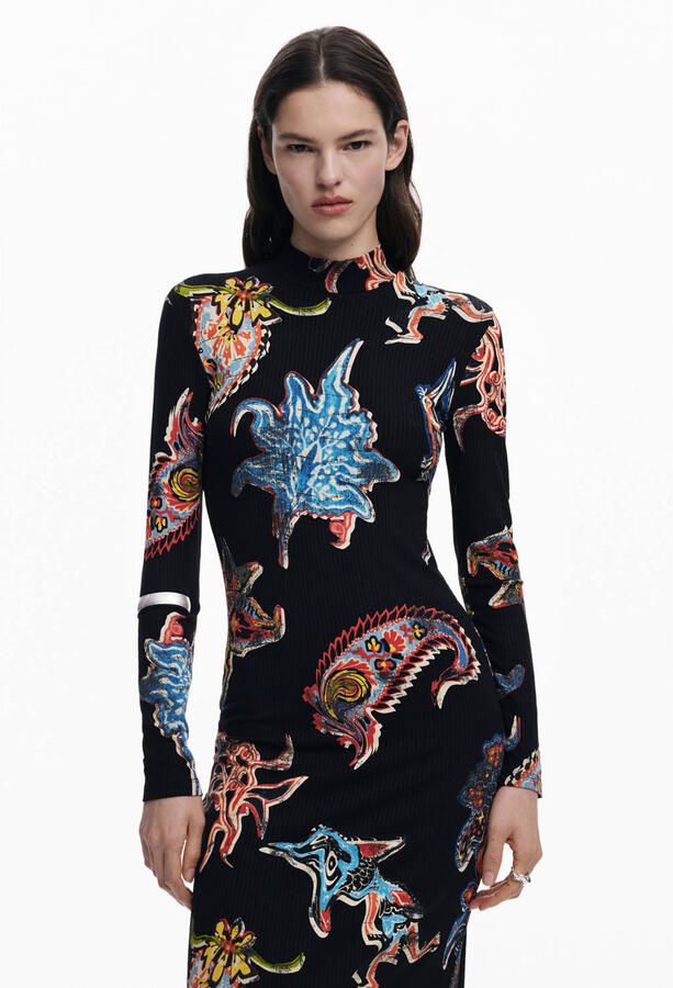 Desigual Lange Jurken Collectie in Viscose Mix Black Dames - Foto 2