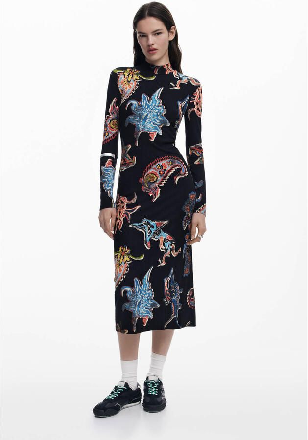 Desigual Lange Jurken Collectie in Viscose Mix Black Dames