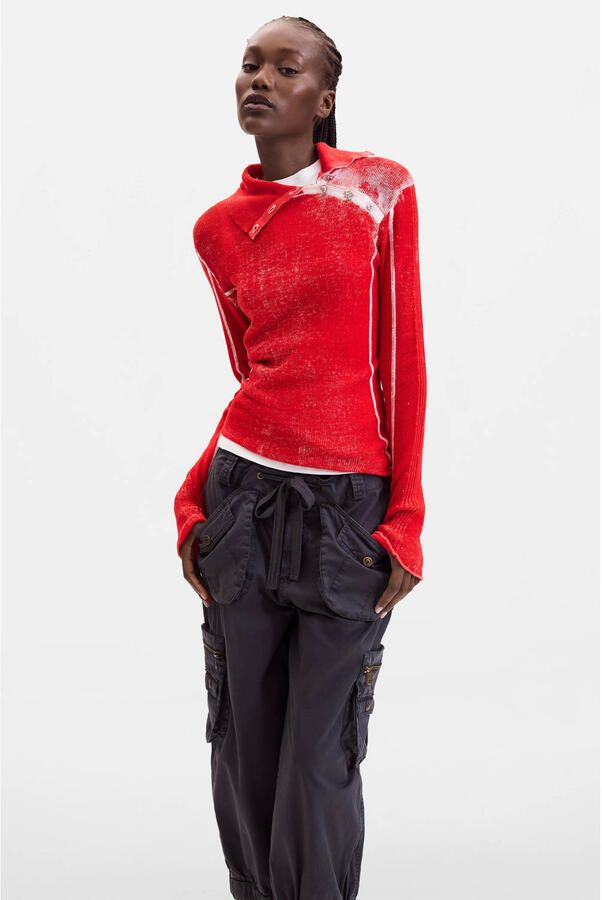 Desigual katoenen gebreide trui rood