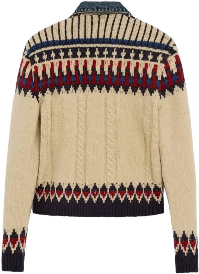 Desigual katoenen spijkerjas met print blauw ecru - Foto 2