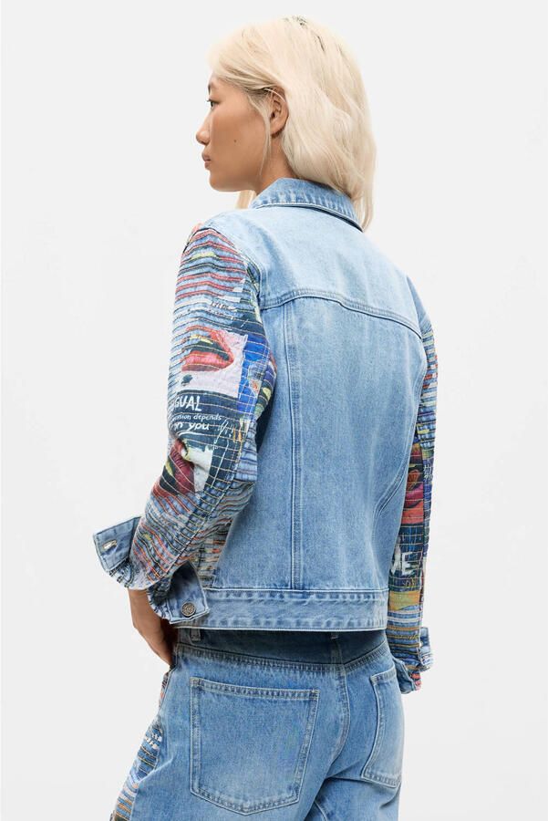 Desigual katoenen spijkerjas met print meerkleurig - Foto 2