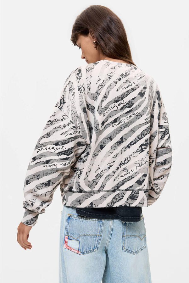 Desigual katoenen sweater met print zwart - Foto 2