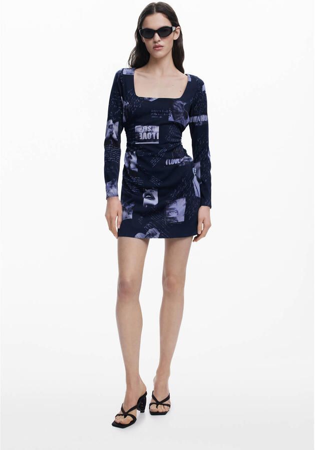 Desigual korte jurk donkerblauw - Foto 2