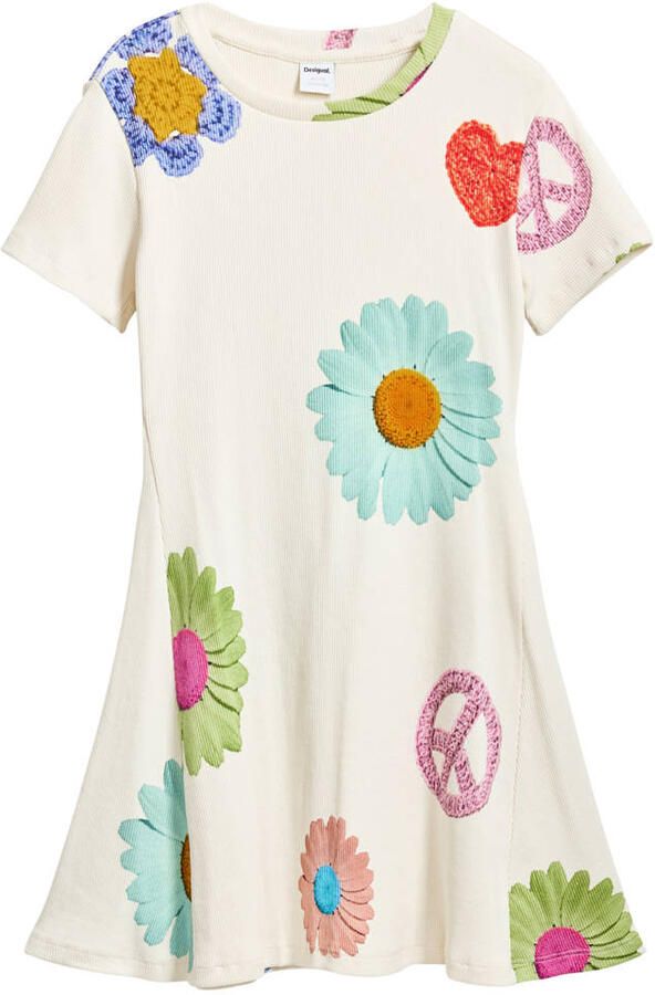 Desigual korte jurk ecru