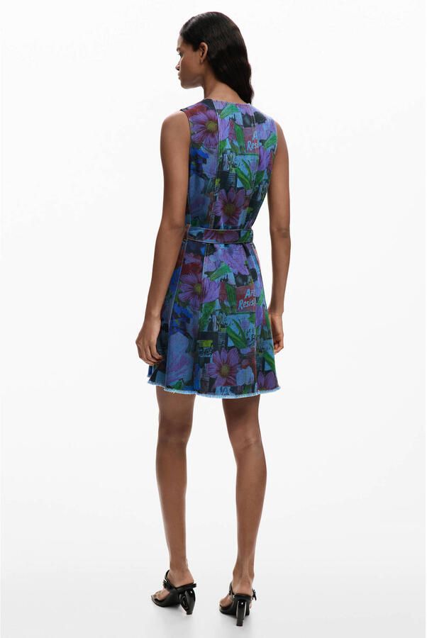 Desigual korte jurk met all over print multicolor - Foto 2