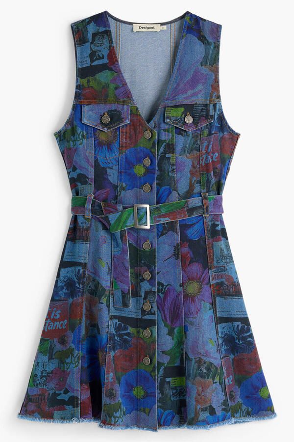 Desigual korte jurk met all over print multicolor - Foto 3