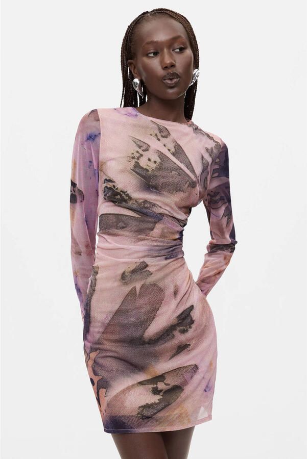 Desigual korte jurk met print meerkleurig - Foto 3