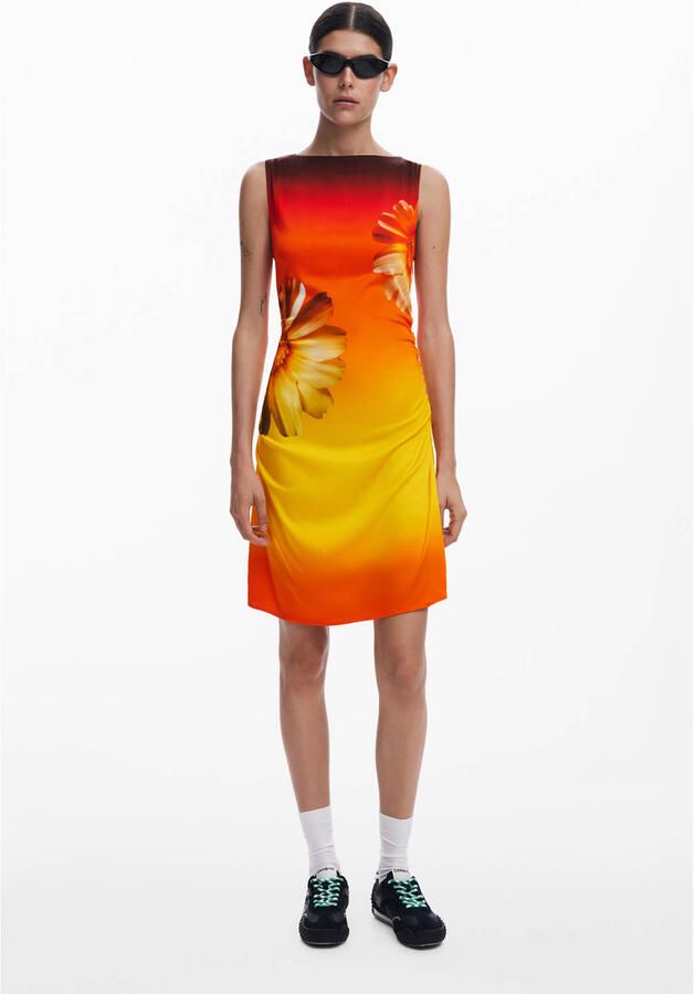 Desigual korte jurk oranje - Foto 3