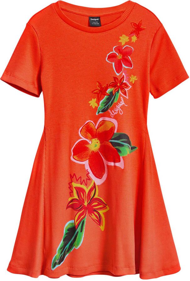 Desigual korte jurk rib gebreid rood