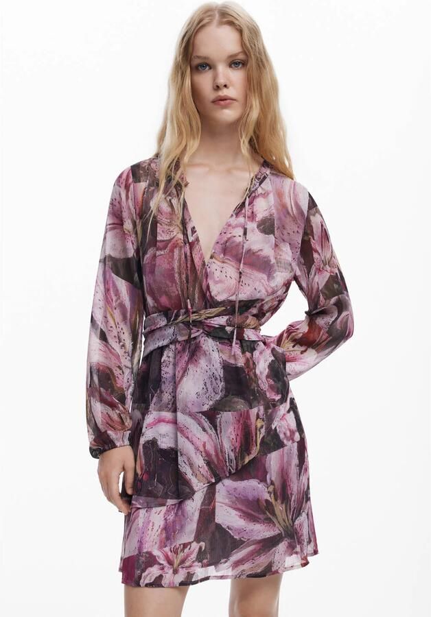 Desigual korte jurk roze