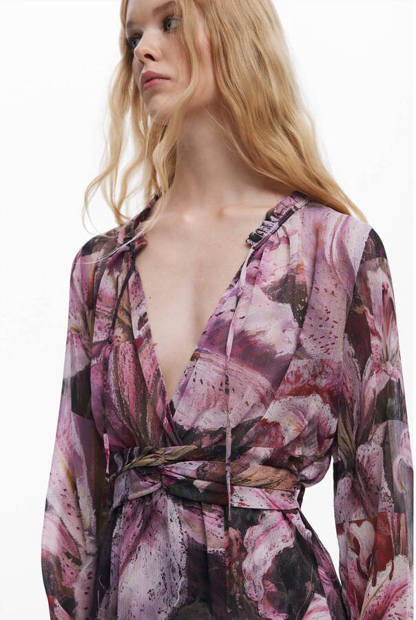 Desigual korte jurk roze - Foto 3