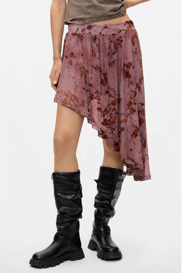 Desigual korte rok met print oudroze