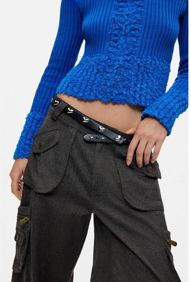 Desigual leren riem zwart