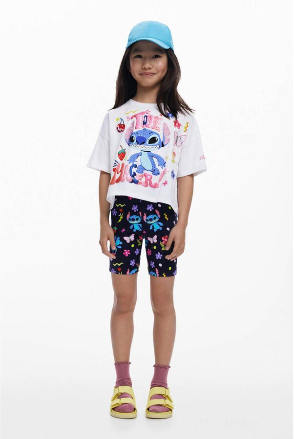 Desigual Lilo & Stitch T-shirt wit met glitter - Foto 2