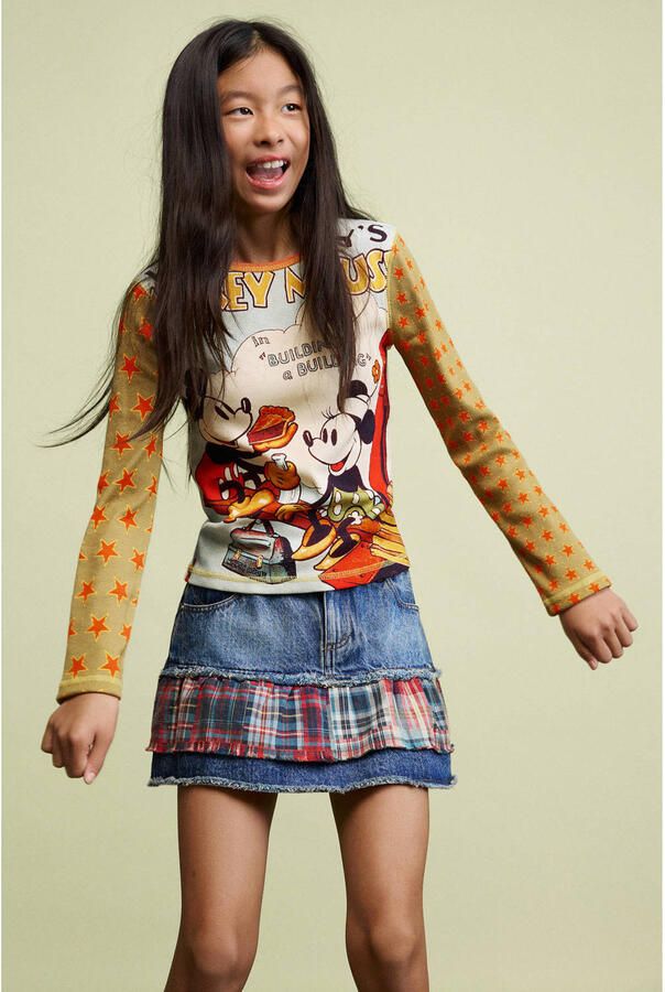 Desigual longsleeve met sterren geel