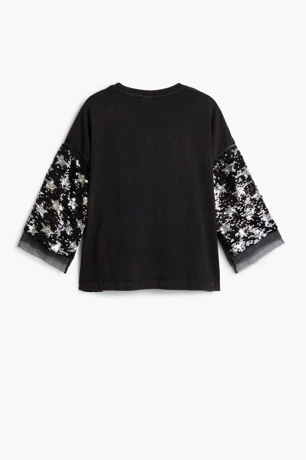 Desigual longsleeve zwart met pailletten - Foto 3