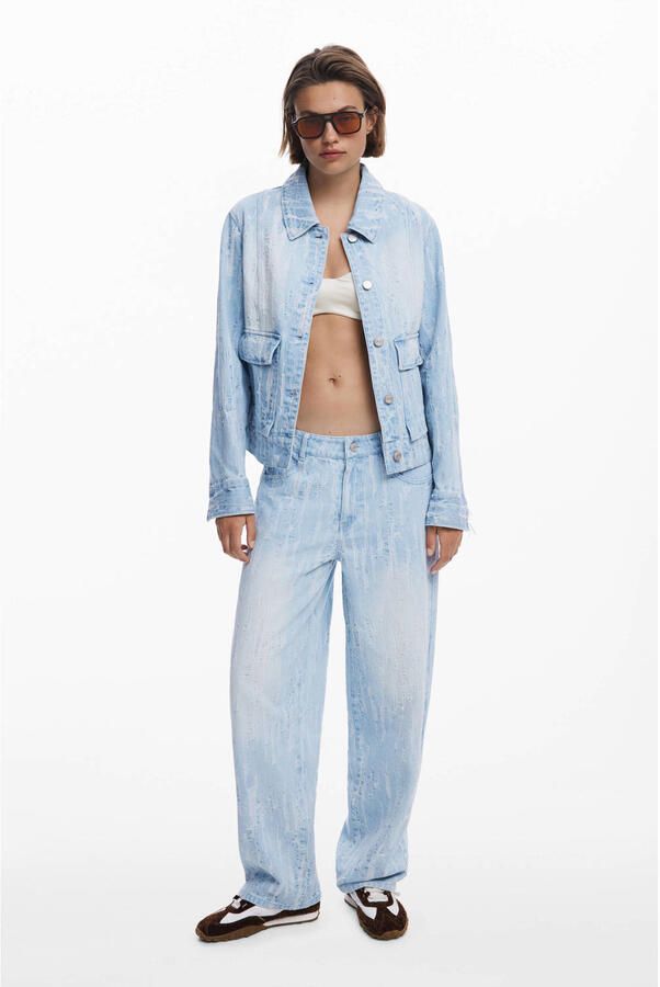 Desigual low waist baggy jeans light blue denim - Foto 3