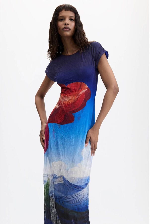 Desigual maxi jurk met print meerkleurig