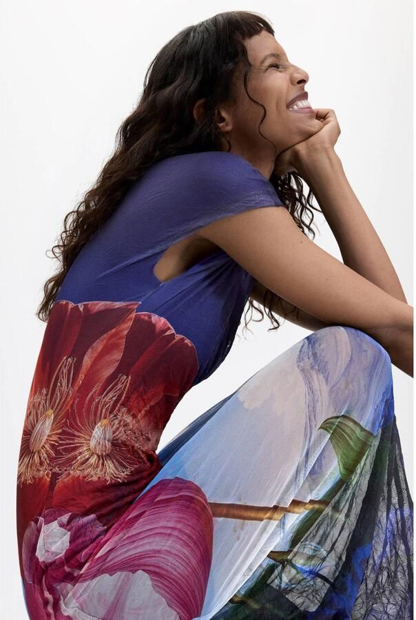 Desigual maxi jurk met print meerkleurig - Foto 2