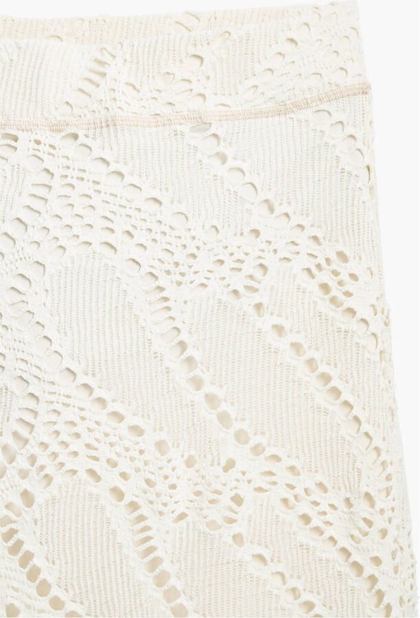 Desigual maxi rok crochet ecru