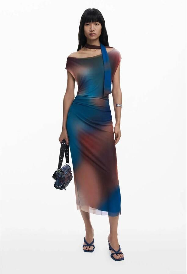 Desigual mesh midi jurk multi