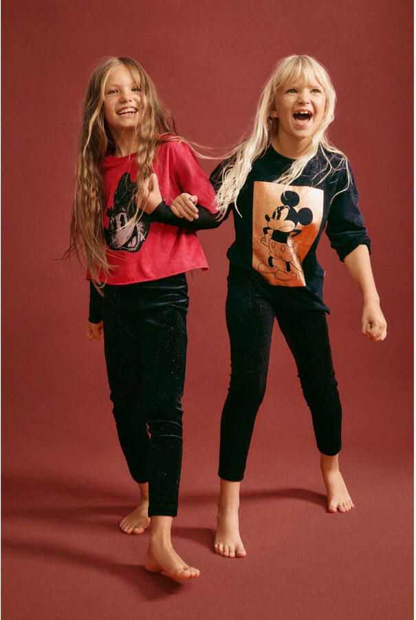 Desigual Mickey Mouse longsleeve rood met pailletten