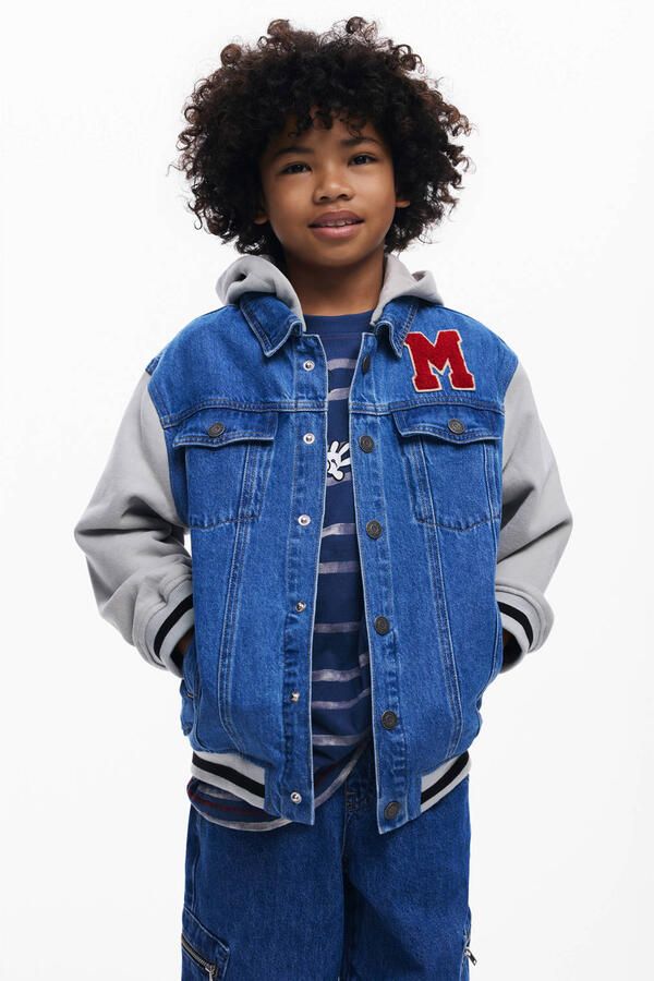 Desigual Mickey Mouse spijkerjas met backprint medium blue denim