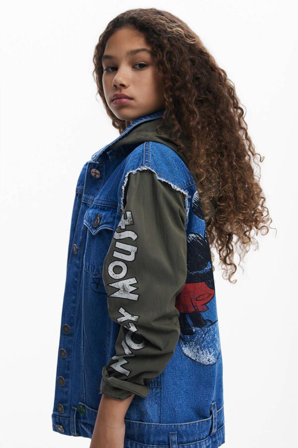 Desigual Mickey Mouse spijkerjas met backprint medium blue denim