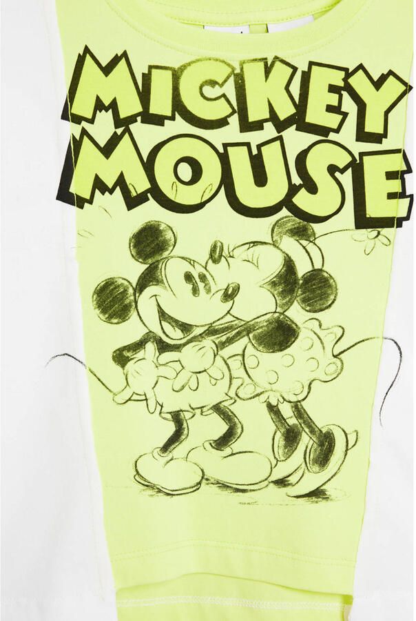 Desigual Mickey Mouse T-shirt limegroen - Foto 2