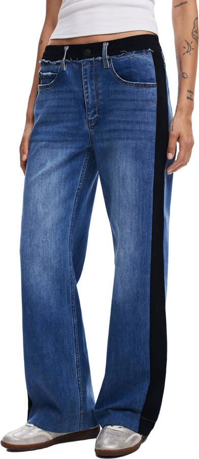Desigual mid waist straight leg jeans medium denim wash - Foto 3
