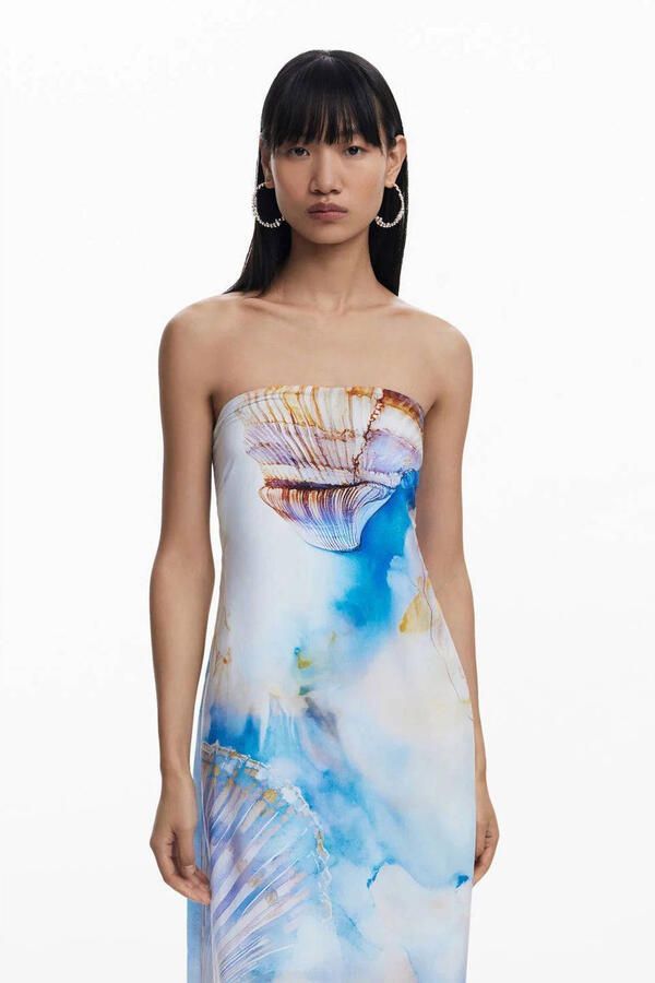 Desigual midi jurk blauw