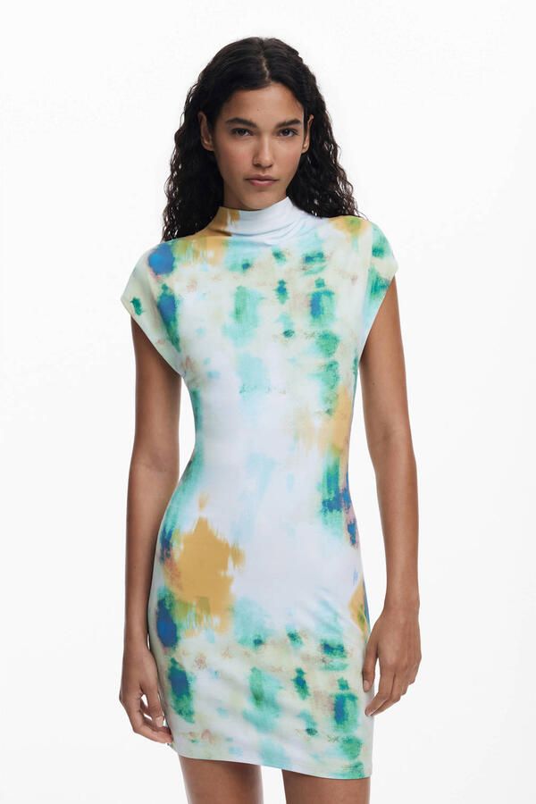 Desigual midi jurk blauw