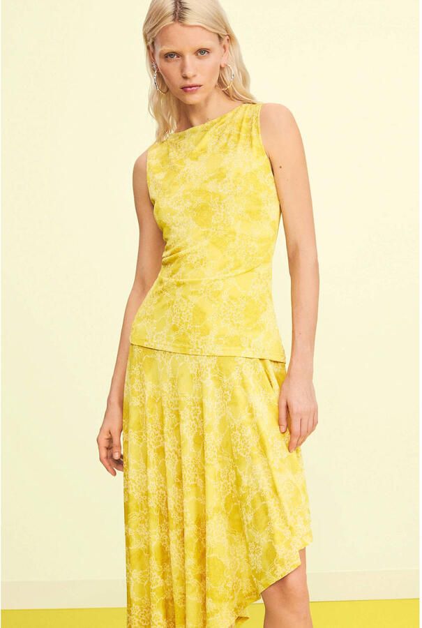 Desigual midi jurk geel