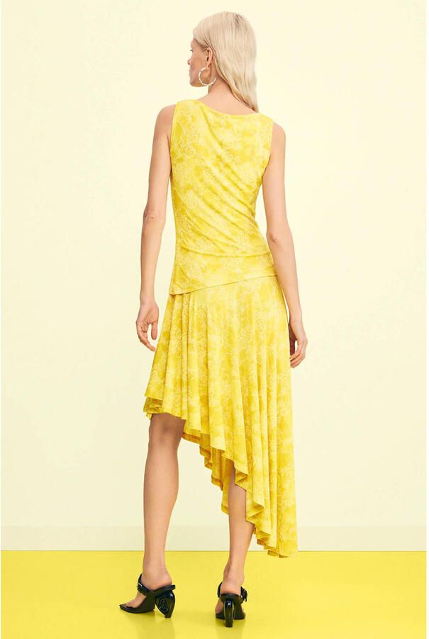 Desigual midi jurk geel - Foto 2